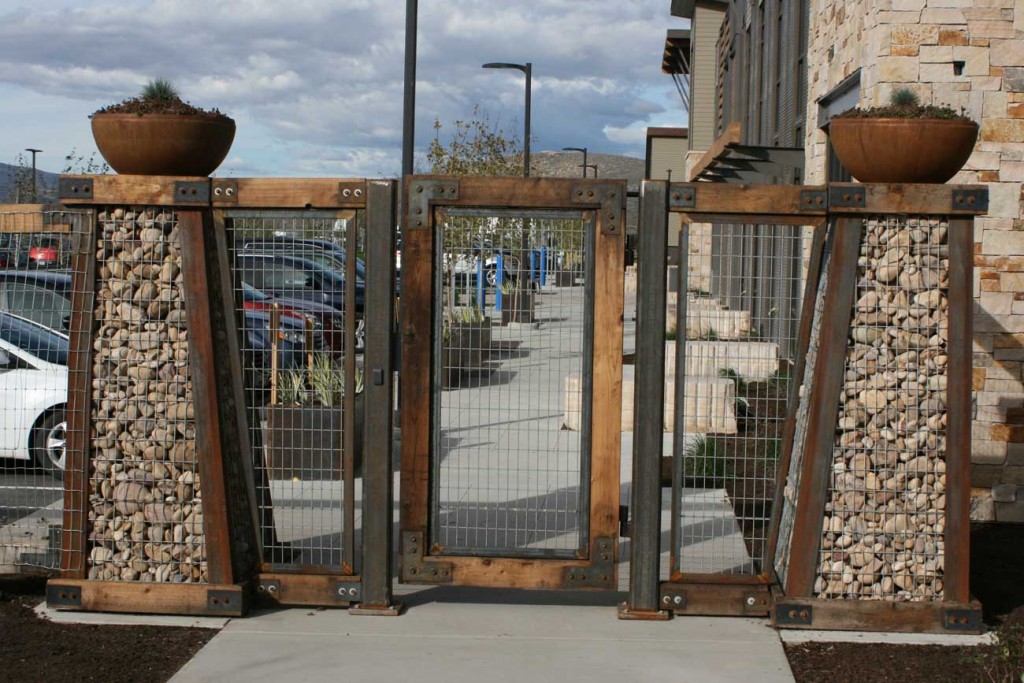 custom gabion gate design G Brown Design