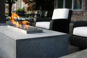 Custom fire feature on patio