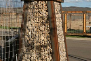 Gabion basket entry gate